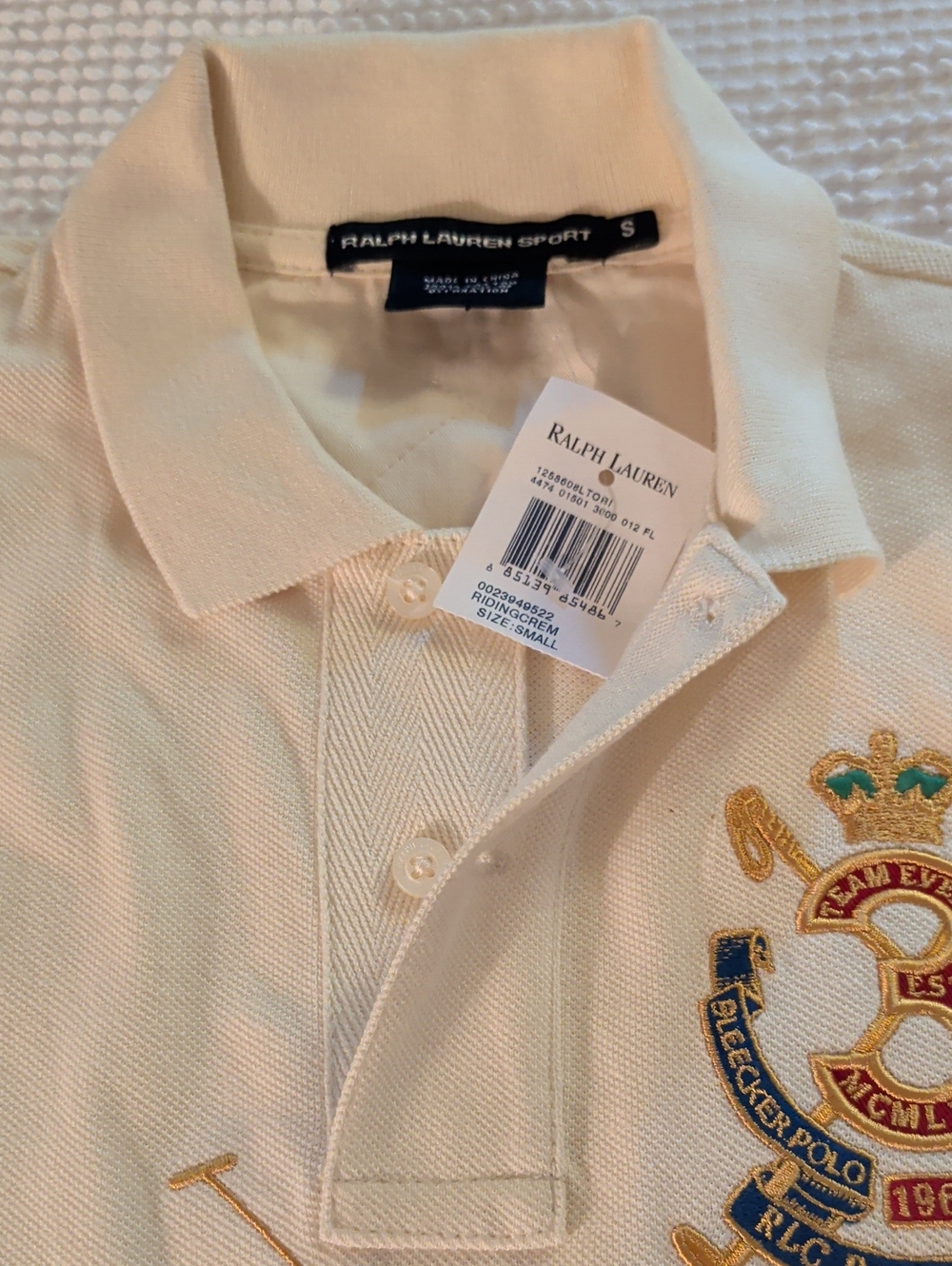 Ralph Lauren 1967 Bleeckers Cup Polo Shirt - Cream with Gold Embroidery - Picture 3 of 13